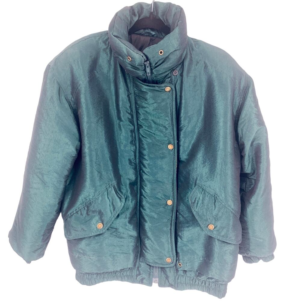 Vintage 1980's INNOVATIONS By Izzi Womens XXL 2XL puffer coat green plus granny